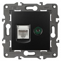 Розетка RJ45+TV Оконечной без рамки Эра Elegance 1-м. антрацит картинка